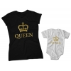 Zestaw Koszulek Rodzinnych Dla Mamy i Córki Queen Princess